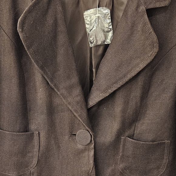 NWT - Linen "Carole Little" Brown Blazer - Lined - Size XL - Picture 2 of 12
